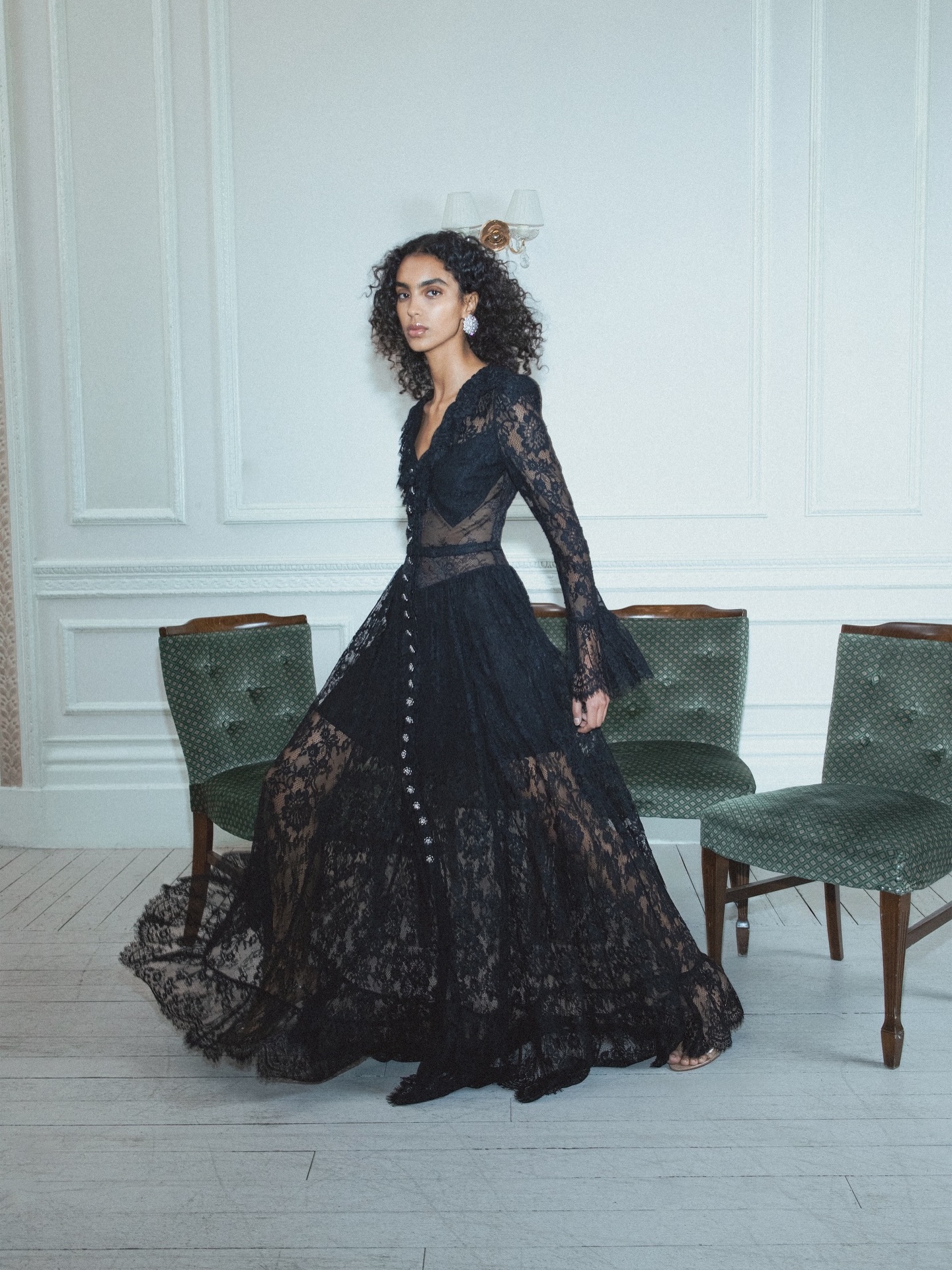 sheer boho dress lace, flirty ruffles and diamanté buttons unite to chic effect in this black lace maxi dress. Cut with a relaxed fit for effortless ease – wear with flats and heels Off Shouder Floral Lace BD23781 Color:Ivory Shantung Beautifully crafted from a