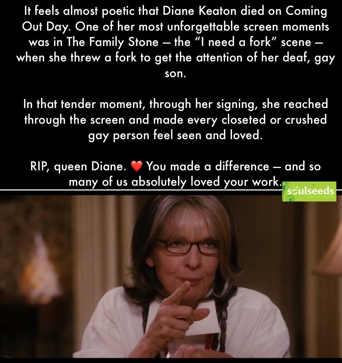 soulseeds - Great scene. Family Stone. Diane Keaton. ️ | Facebook