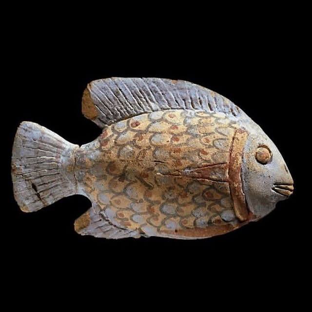 A painted clay tilapia fish, an Ancient Egyptian symbol of