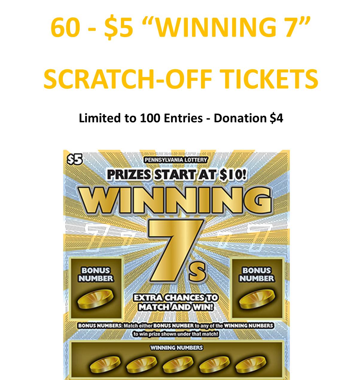 Mount - Mount Carmel Area Rescue Squad 60 - $5 “WINNING 7” SCRATCH-OFF ...