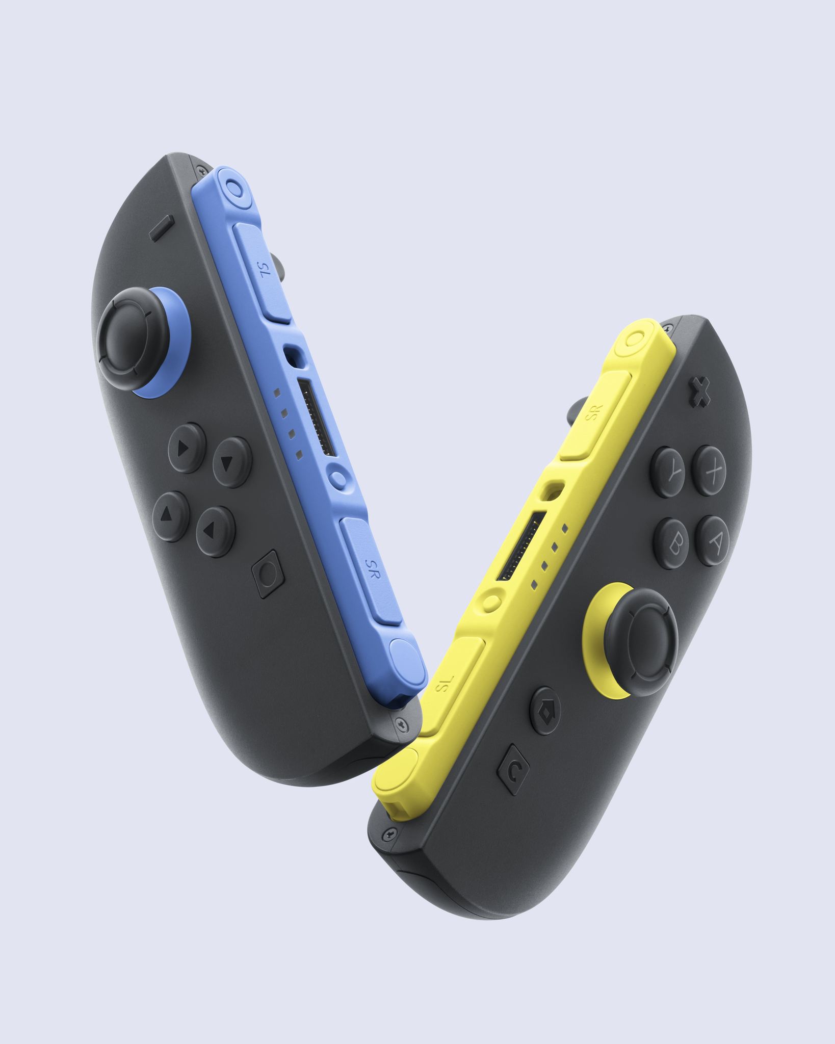 The Deep Cut-inspired Blue and Light Yellow Joy-Con 2 controllers