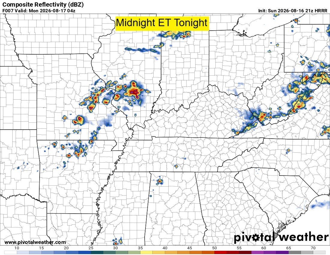 Still expecting some storms to start developing in MO and move