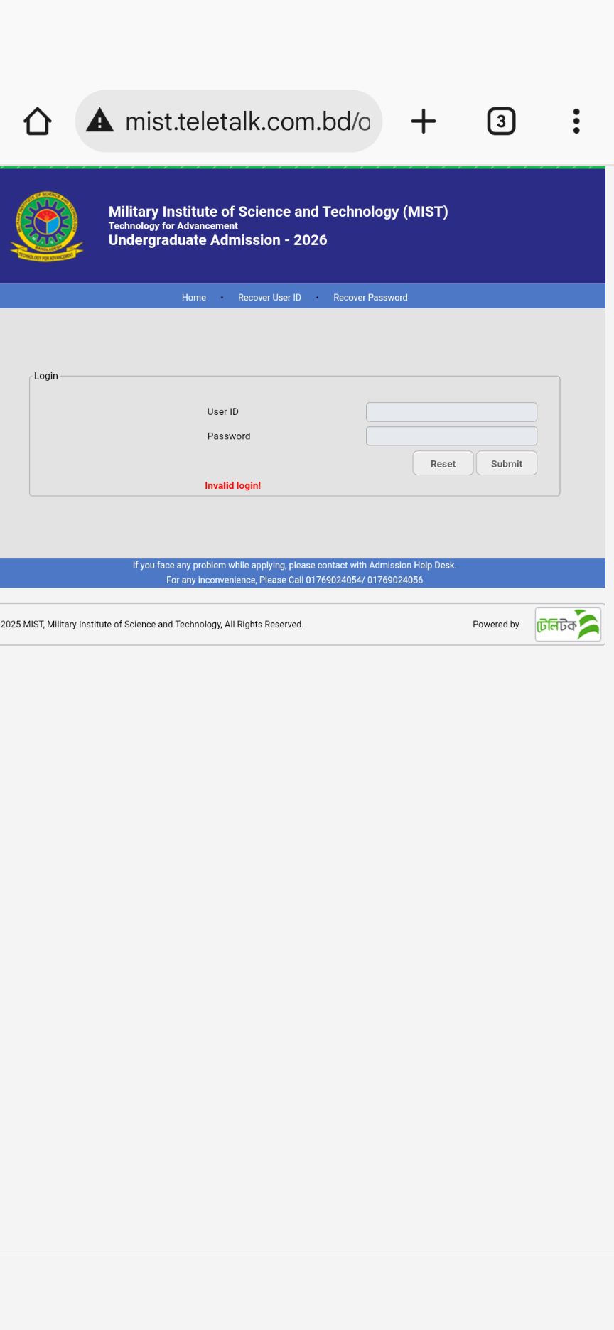 MIST ADMISSION HELP DESK | mist student login e user and password dileo ...