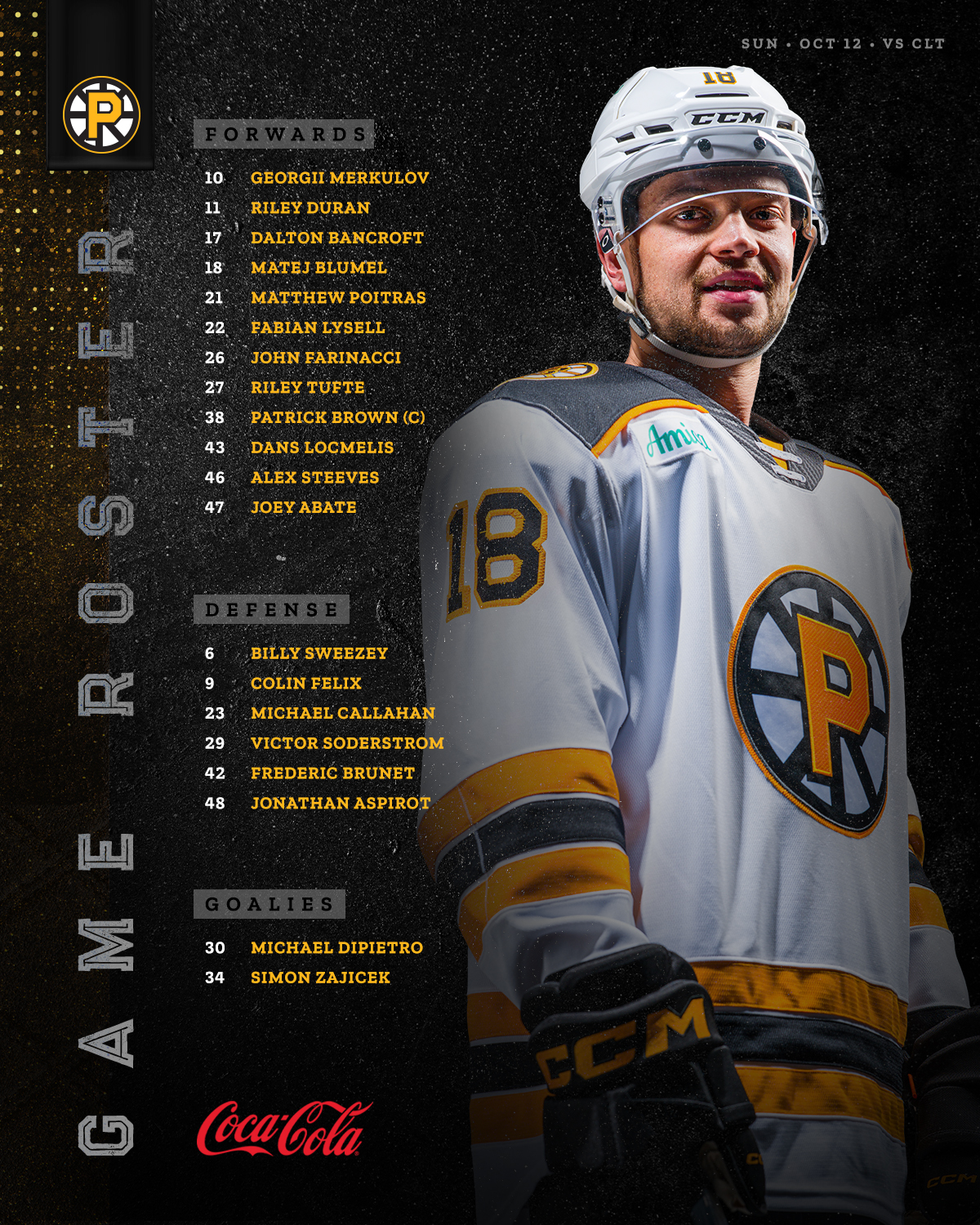Providence - How we'll go for the home opener ⬇️ #AHLBruins | Coca-Cola ...