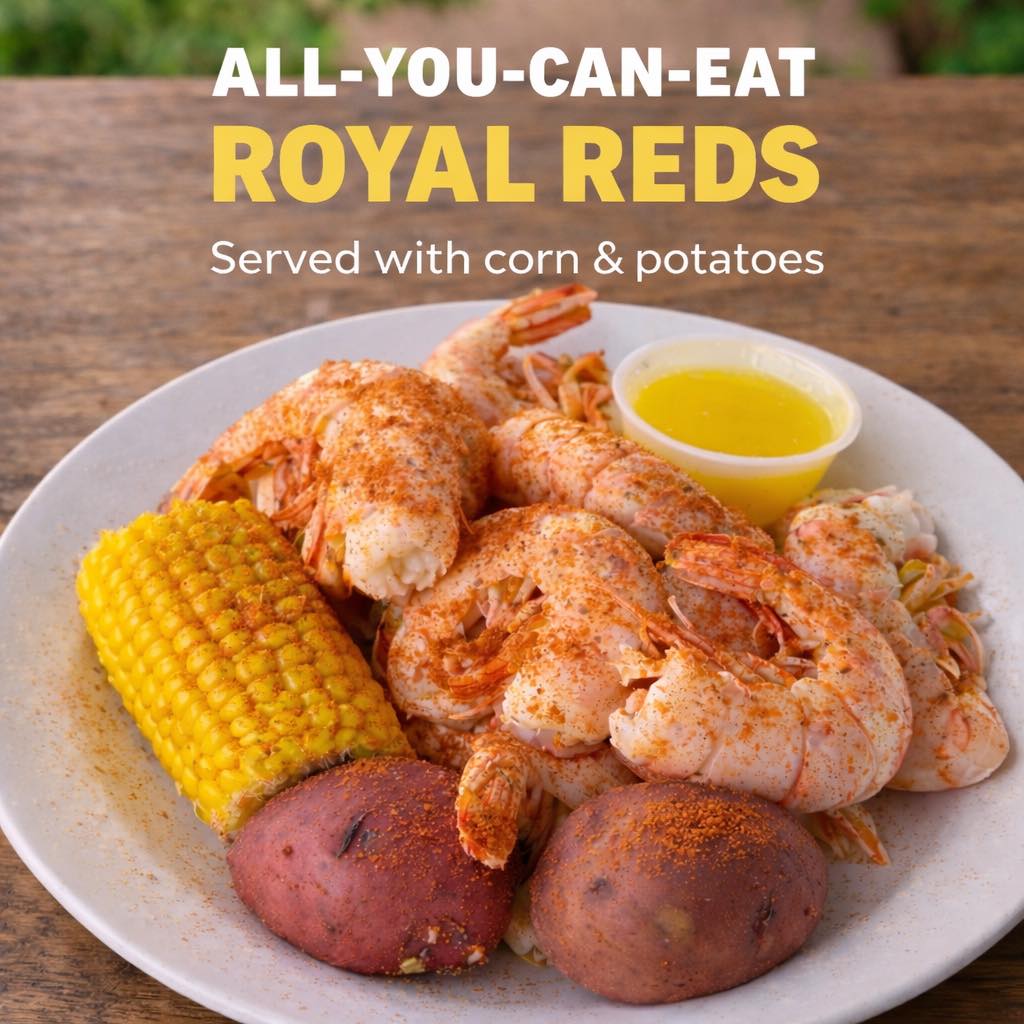Tailgaters - Tonight’s Special: ALL-YOU-CAN-EAT ROYAL REDS 🦐 When one ...