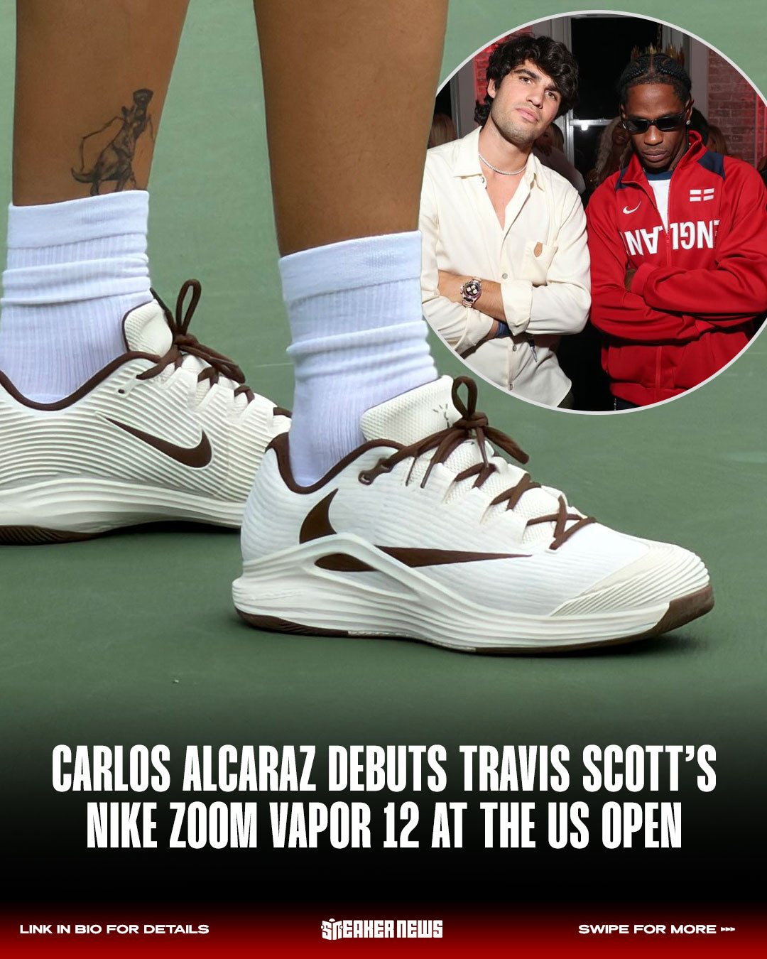 Another Travis Scott x Nike just hit the court. 🎾 Carlos Alcaraz