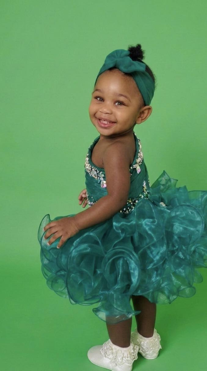 What do you think of this teal dress for my baby's pageant?