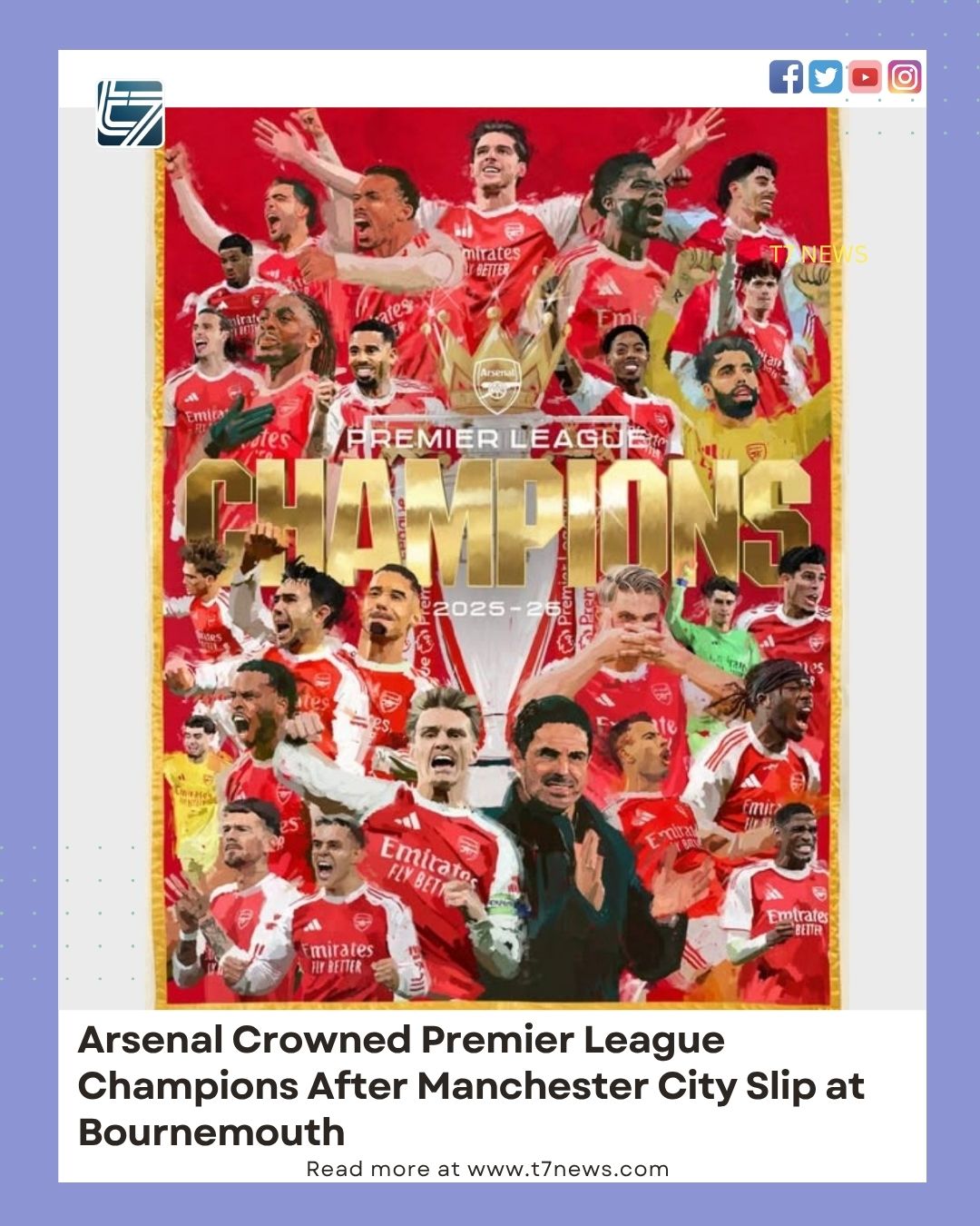 Arsenal have officially won the Premier League title for the 2025