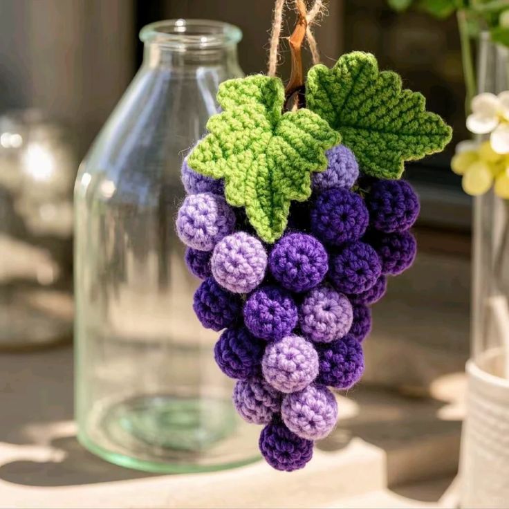 Crocheted Decoration Grape French 1920s その他