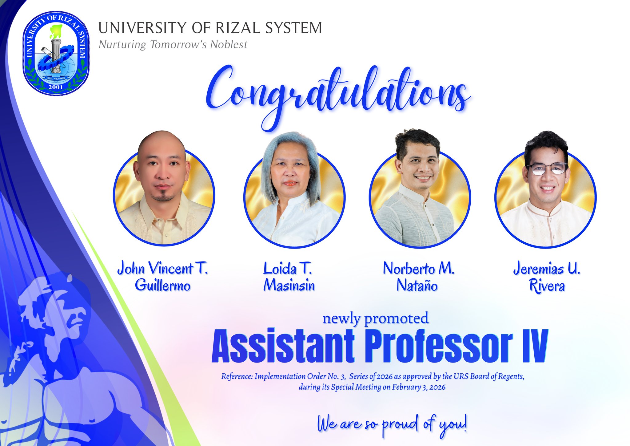 Congratulations to... - University of Rizal System Binangonan | Facebook