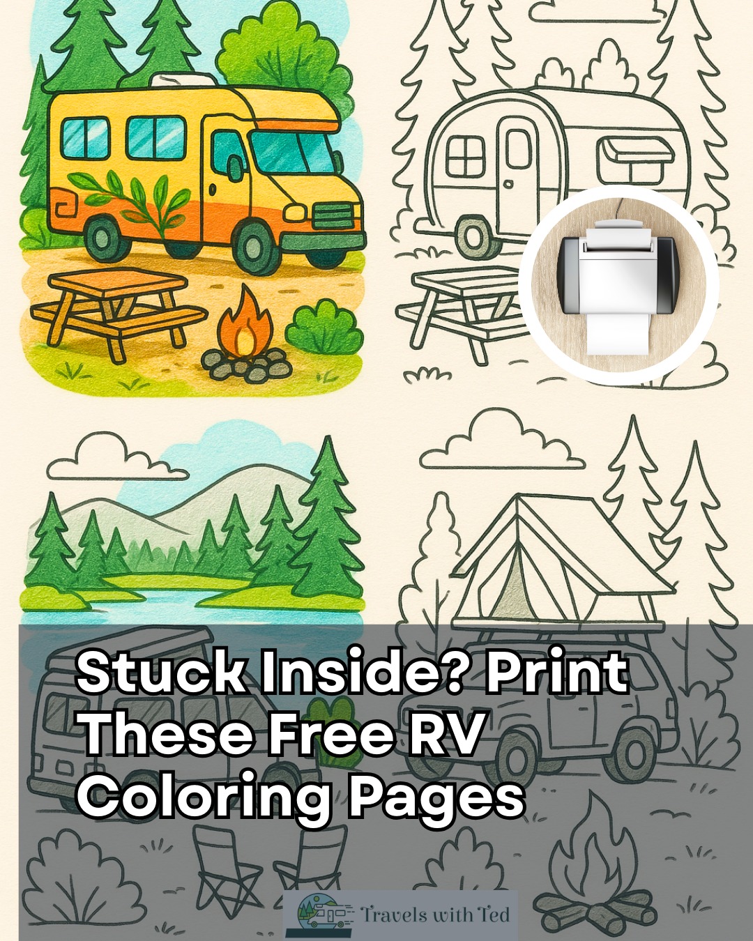 Travels - ️ ️ Stuck inside? These 20 printable RV & camper coloring ...