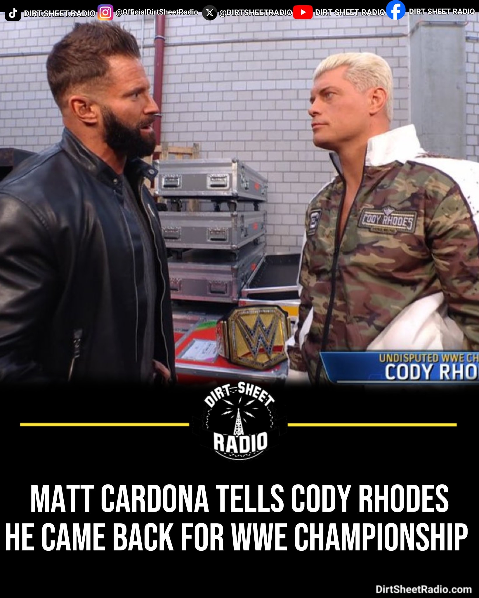 Dirt - Matt Cardona wants the WWE Championship. He's DEFINITELY not ...