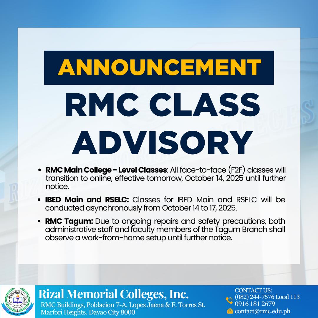 Rizal - ANNOUNCEMENT| Following the recent earthquake and after careful ...