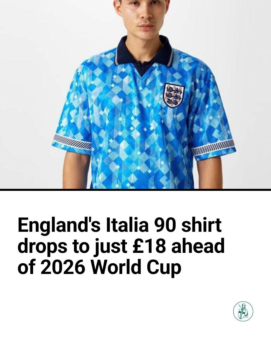 England's iconic 1990 World Cup third shirt has been reduced to