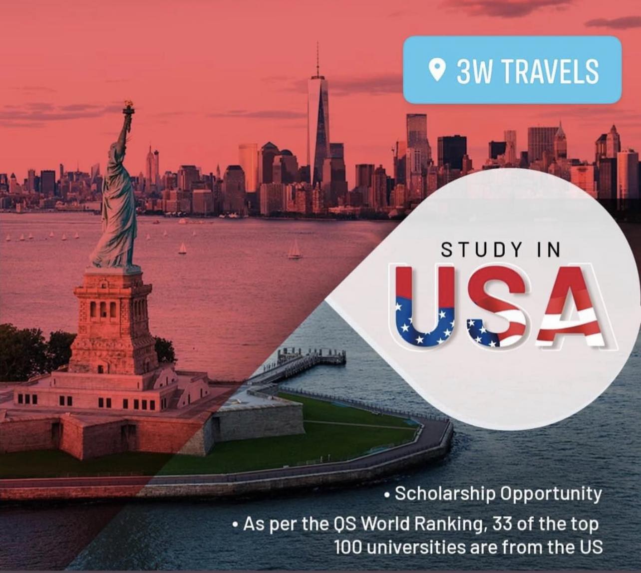 3W - Study USA with Scholarship 🇺🇸 Session: Feb, June & Sep 2026 🌟 No ...