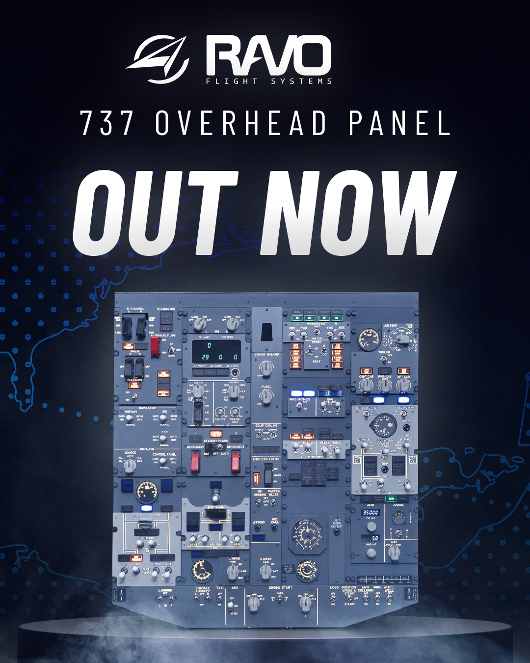 shoooooop_aeroページ The RAVO Flight Systems 737 Overhead Panel is now available