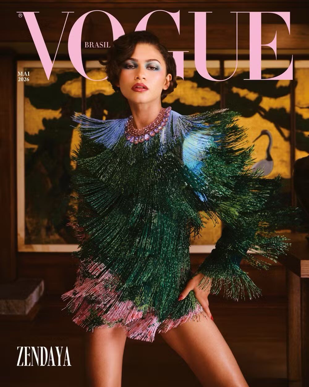 Zendaya covers the May 2026 issue of #Vogue Brasil, photographed