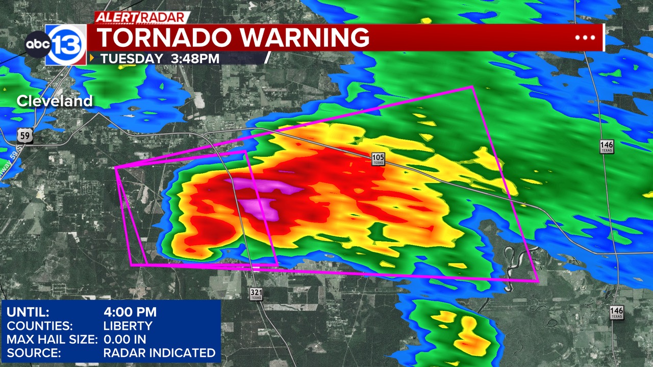 ABC13-Travis - A TORNADO WARNING has been issued for the following ...