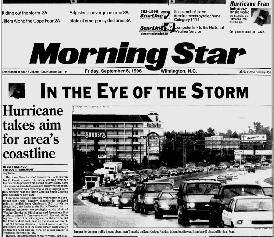Remembering Hurricane Fran's impact on North Carolina 30 years later