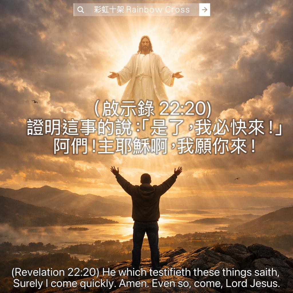 我愛主耶穌- 今日的經文和禱文如下：（啟示錄22:20) 證明這事的說