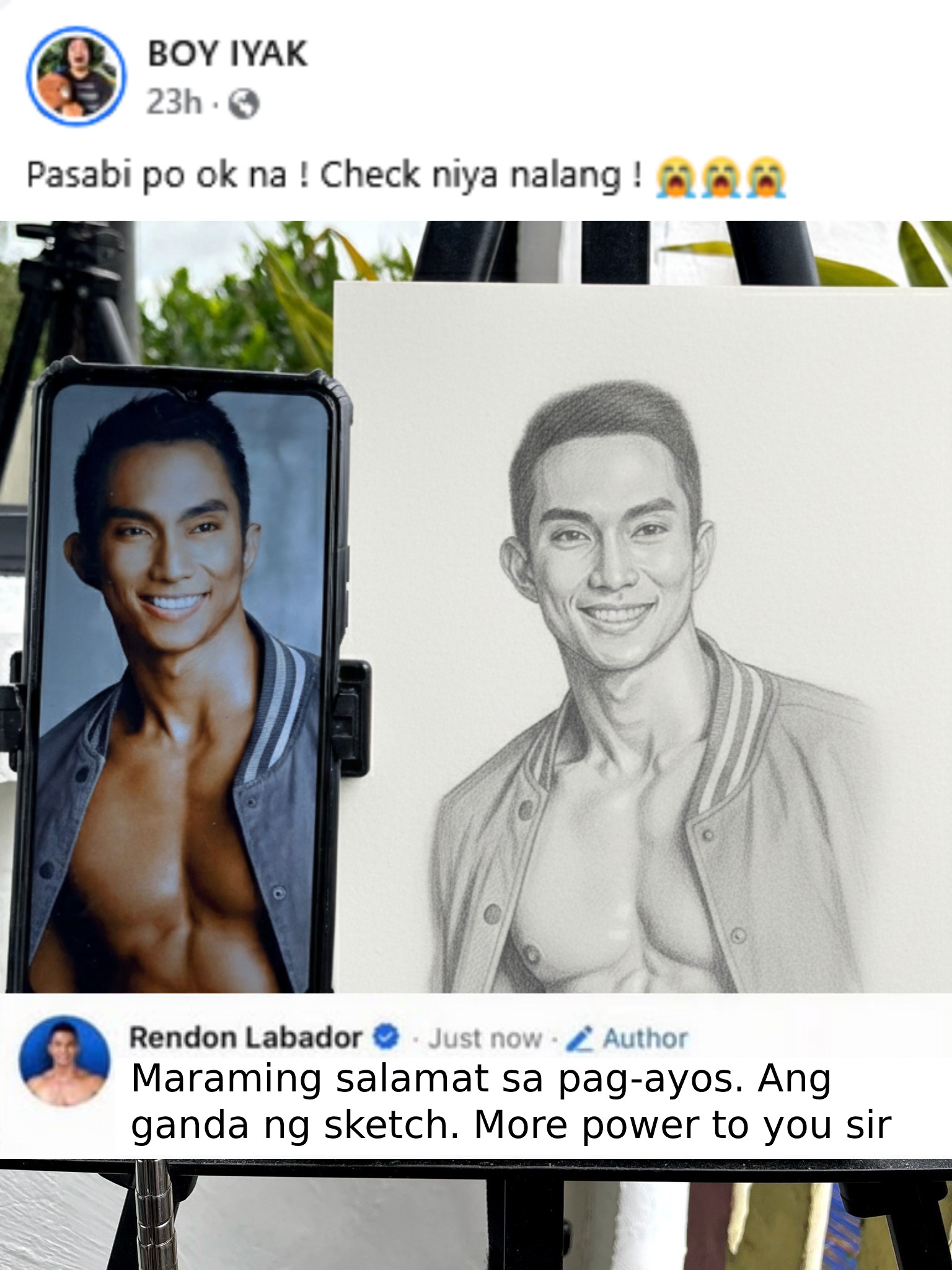 Normal - If Boy Iyak does the sketch of Rendon normally ...