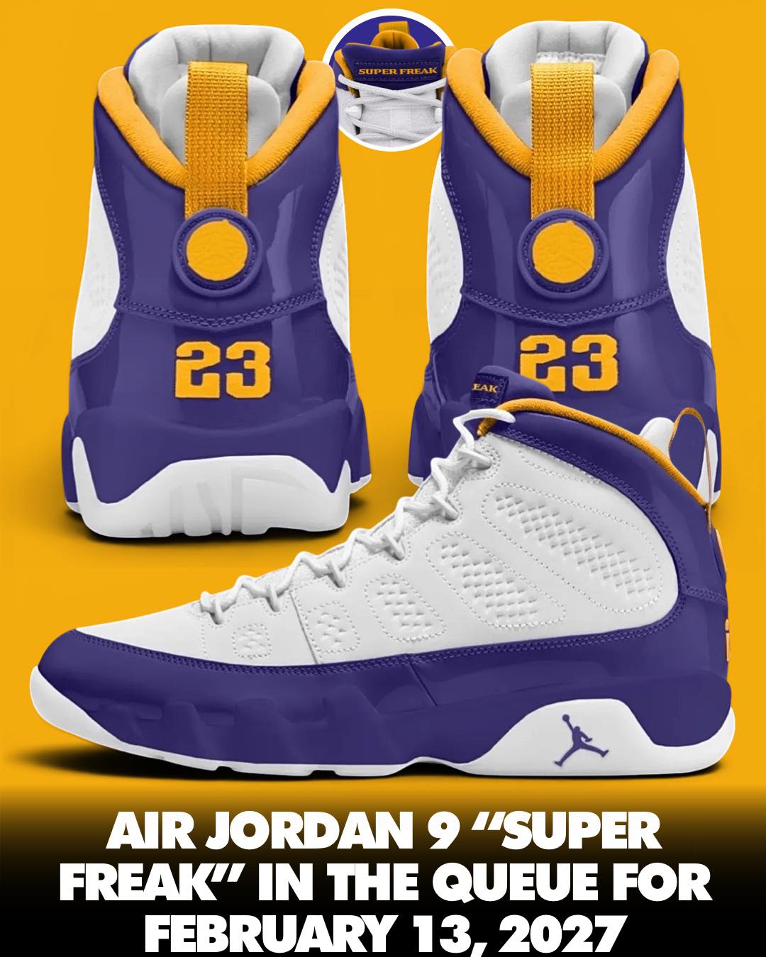 Air Jordan 9 “Super Freak” added to Spring 2027 lineup. The