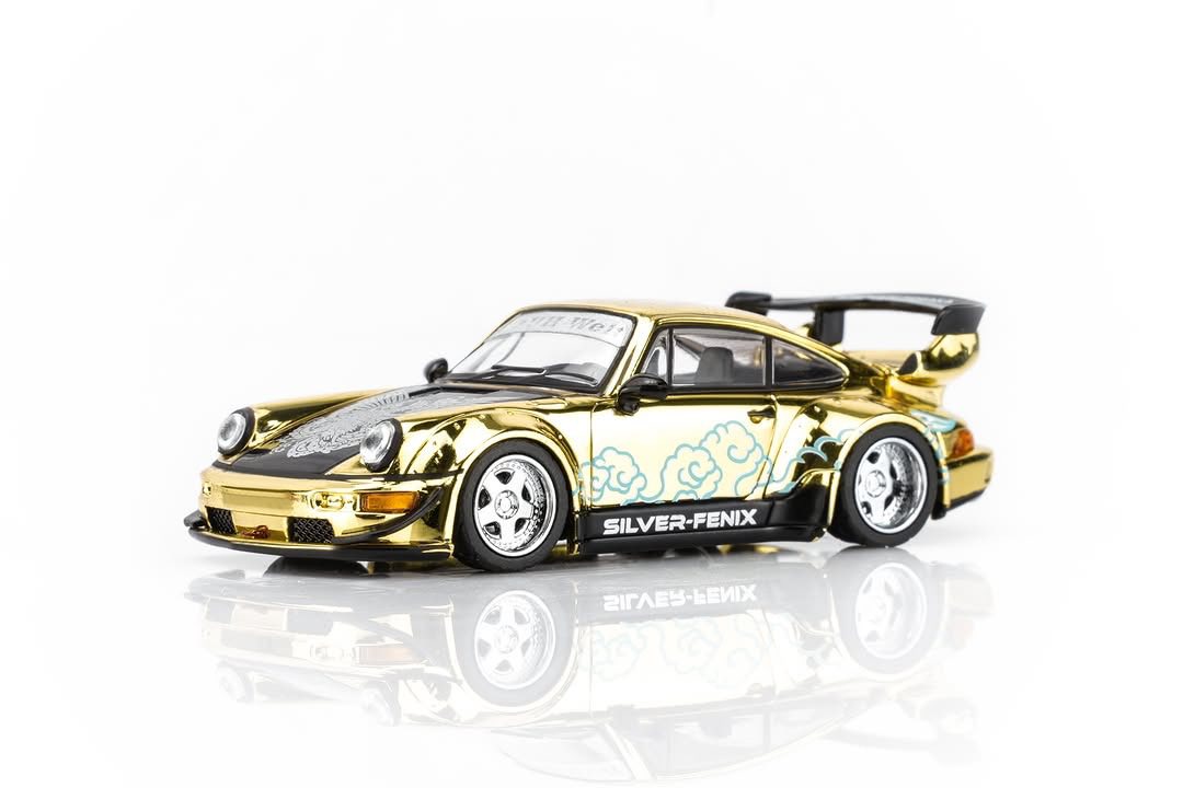 Motorhelix RWB 964 Silver Fenix Gold Chrome Art By Toshikazu