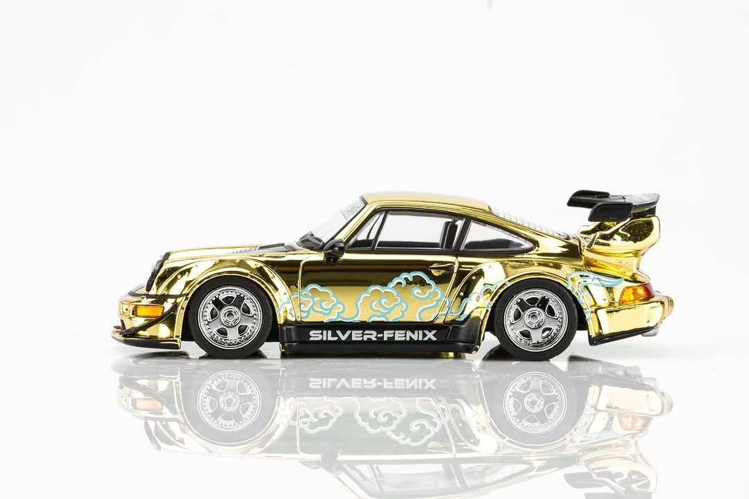 Motorhelix RWB 964 Silver Fenix Gold Chrome Art By Toshikazu