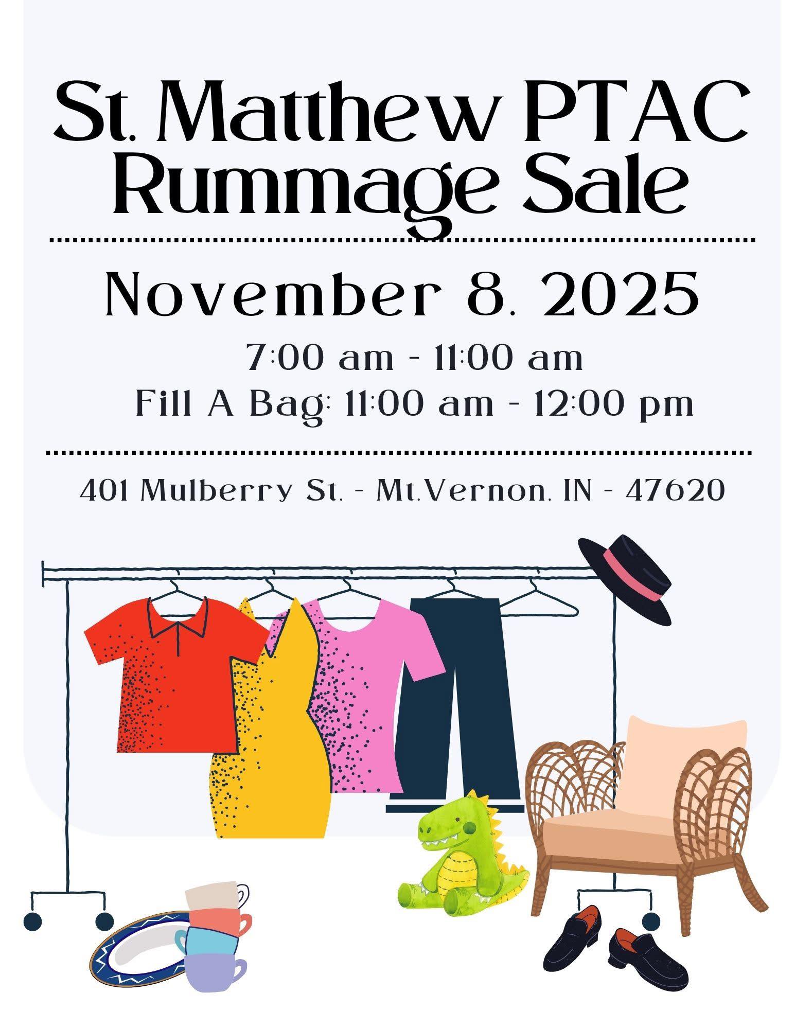 St. - The St. Matthew PTAC RUMMAGE SALE needs volunteers. Click the ...