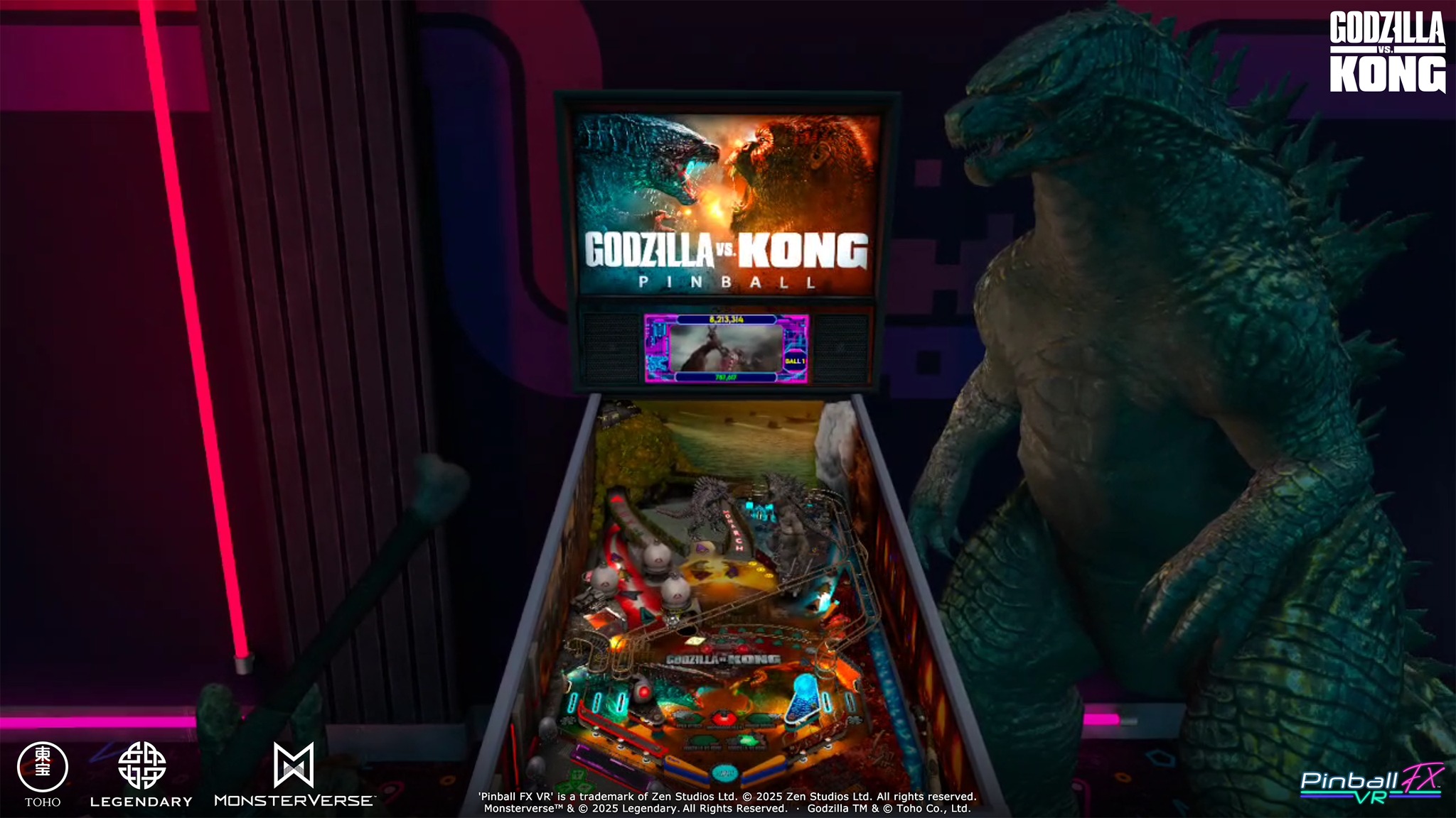Play Godzilla vs Kong pinball in Pinball FX VR