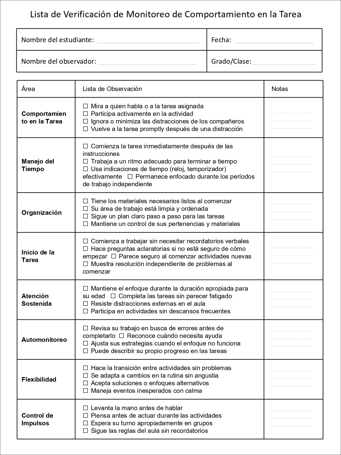 Special Education Community | **12 Executive Functioning Checklists ...