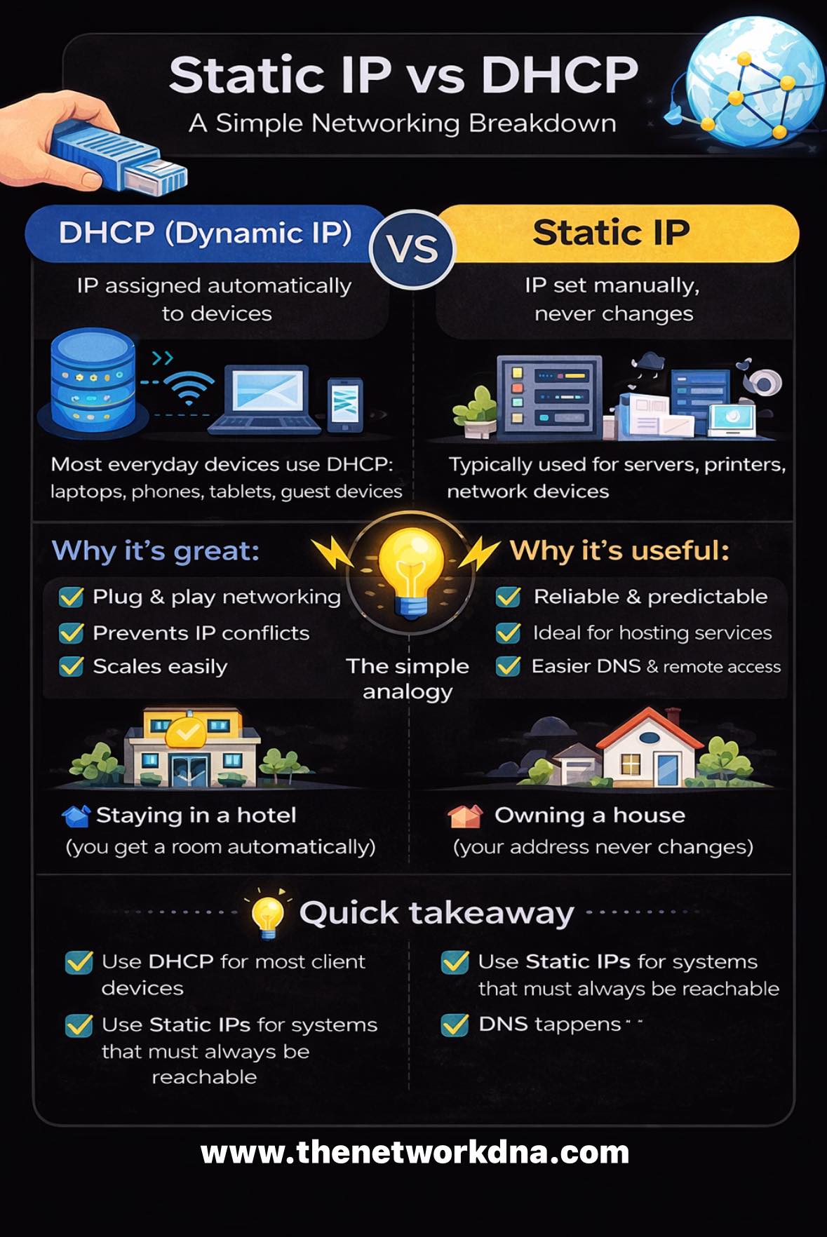 CYBER SECURITY & CISSP | 🌐 Static IP vs DHCP – Simple Networking ...