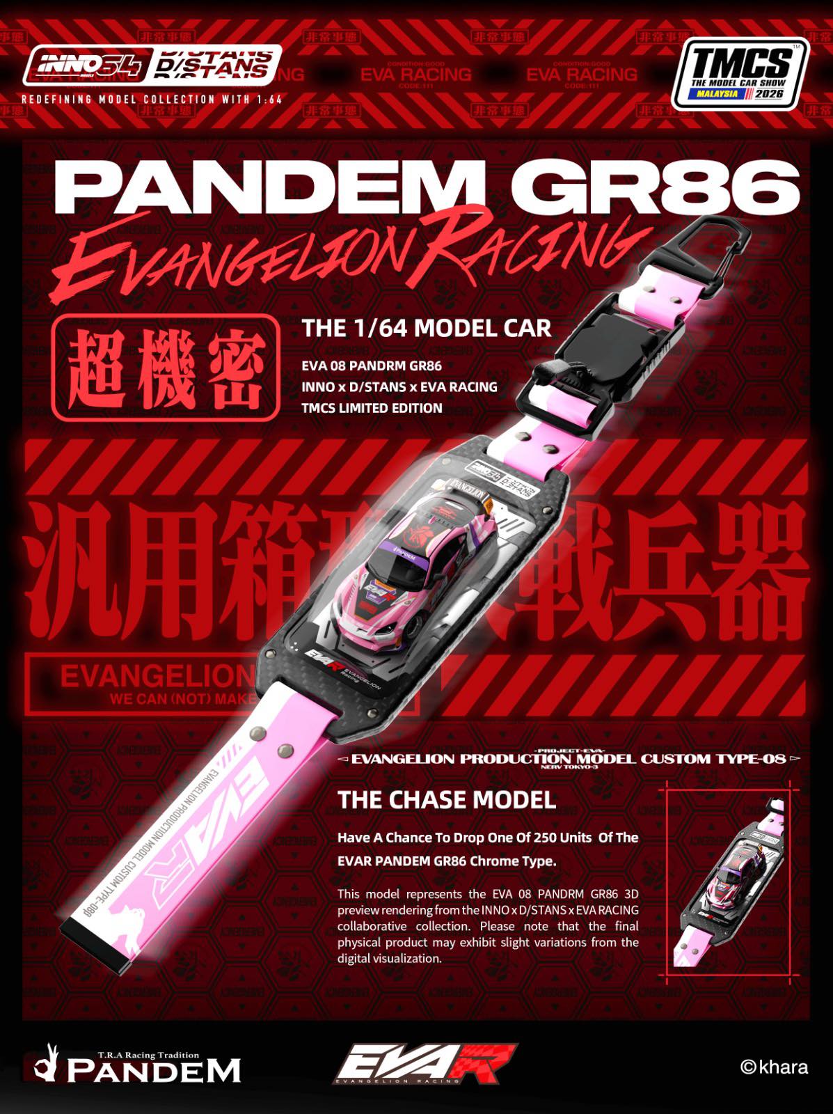 ミニカー INNO64 TMCS2026 PANDEM86 EVANGELION INNO64 x D/STANS Pandem GR86 Evangelion Racing Pink | Chance of