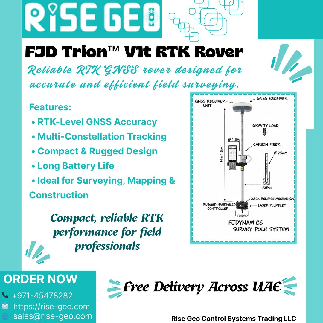Rise - FJD Trion™ V1t RTK Rover Compact design. Reliable RTK. Built for ...