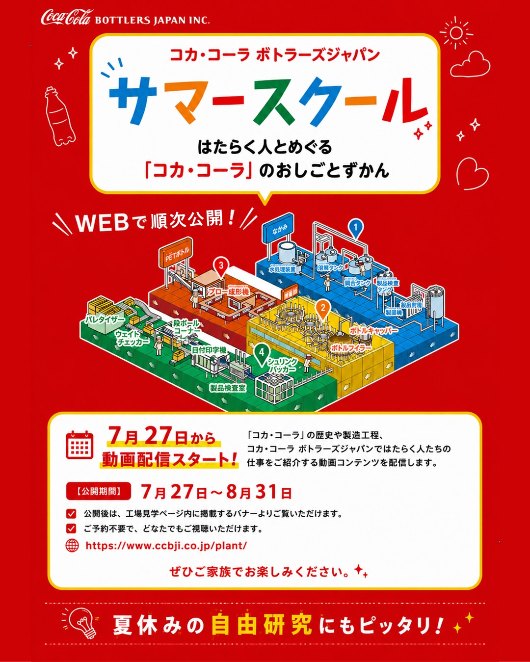夏休みは、おうちで楽しく工場見学！☀️ 「コカ・コーラ」ができる