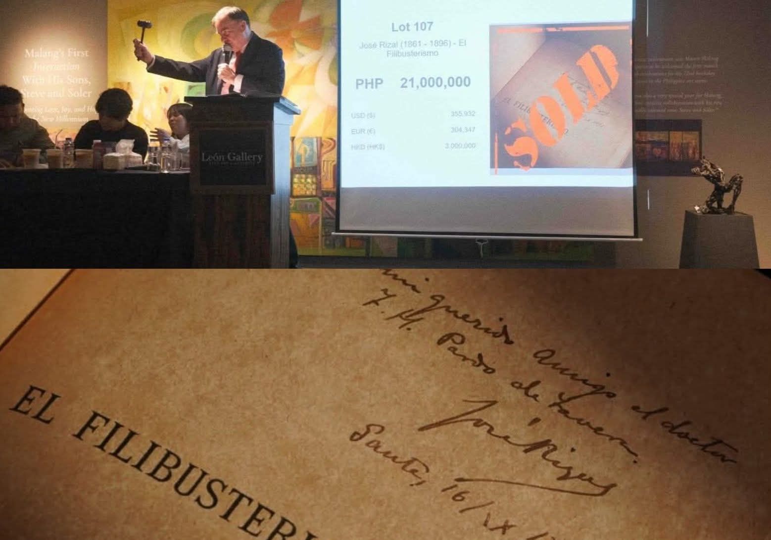 Premier - LOOK: RIZAL’S ‘EL FILI’ SOLD FOR P21M A first-edition copy of ...