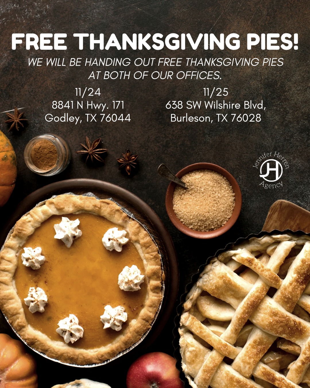 Jennifer - Free pie? Say less. 🥧😋 Our annual Thanksgiving Pie Giveaway ...
