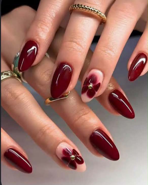 nails that match burgundy dress Maid of honor nail ideas for dress? napoli Beige Flower Beaded Maxi Color:Rust