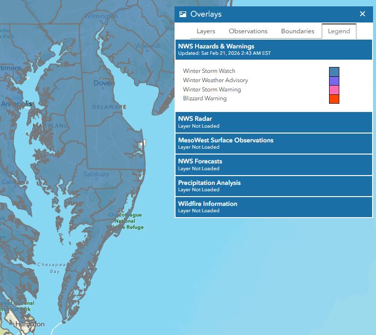 WBOC 16 Weather - ⚠️ ️ WINTER STORM WATCH EXPANDED... The... | Facebook