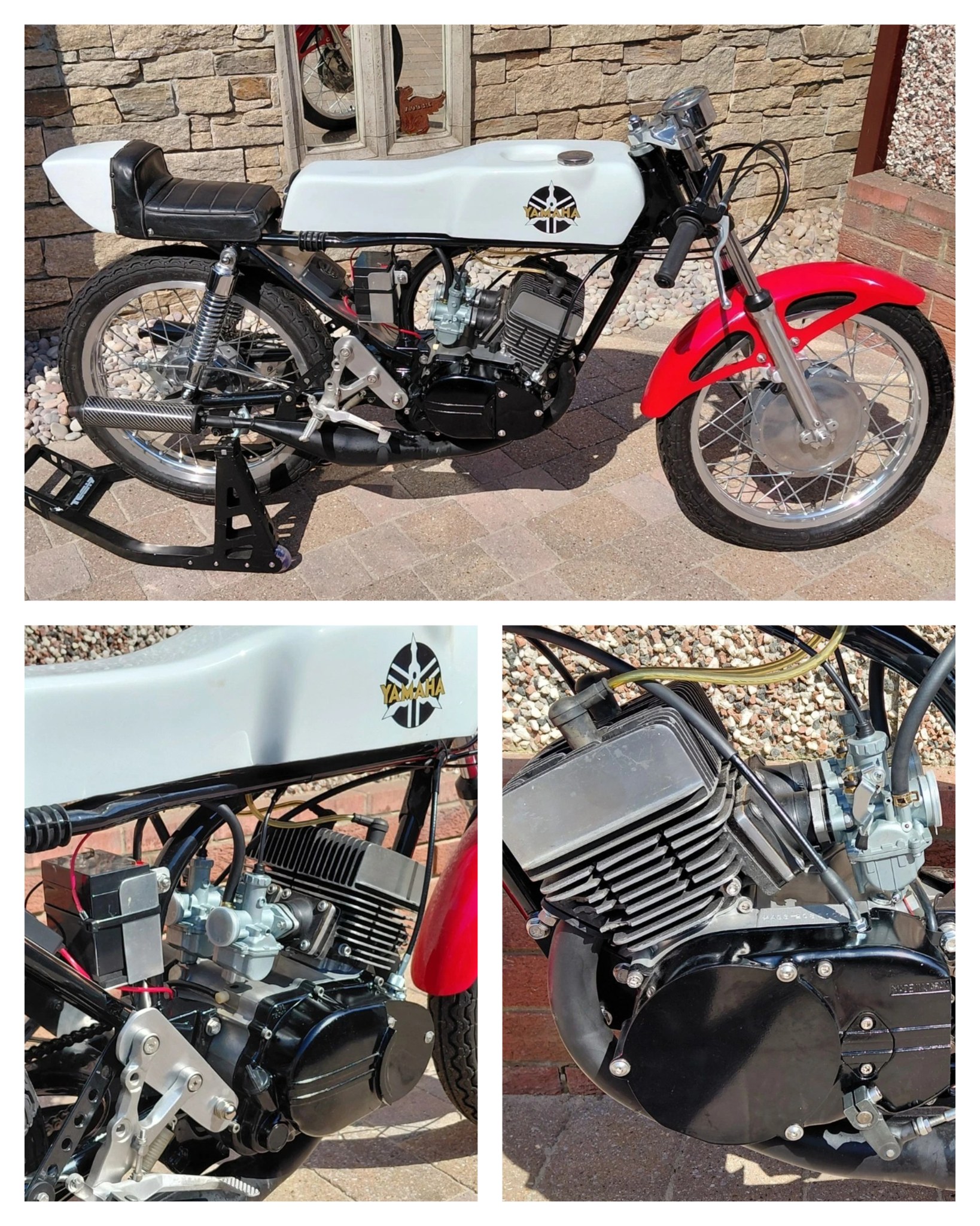 Ad: Very pretty little Yamaha 125 AS3 based race bike On eBay here