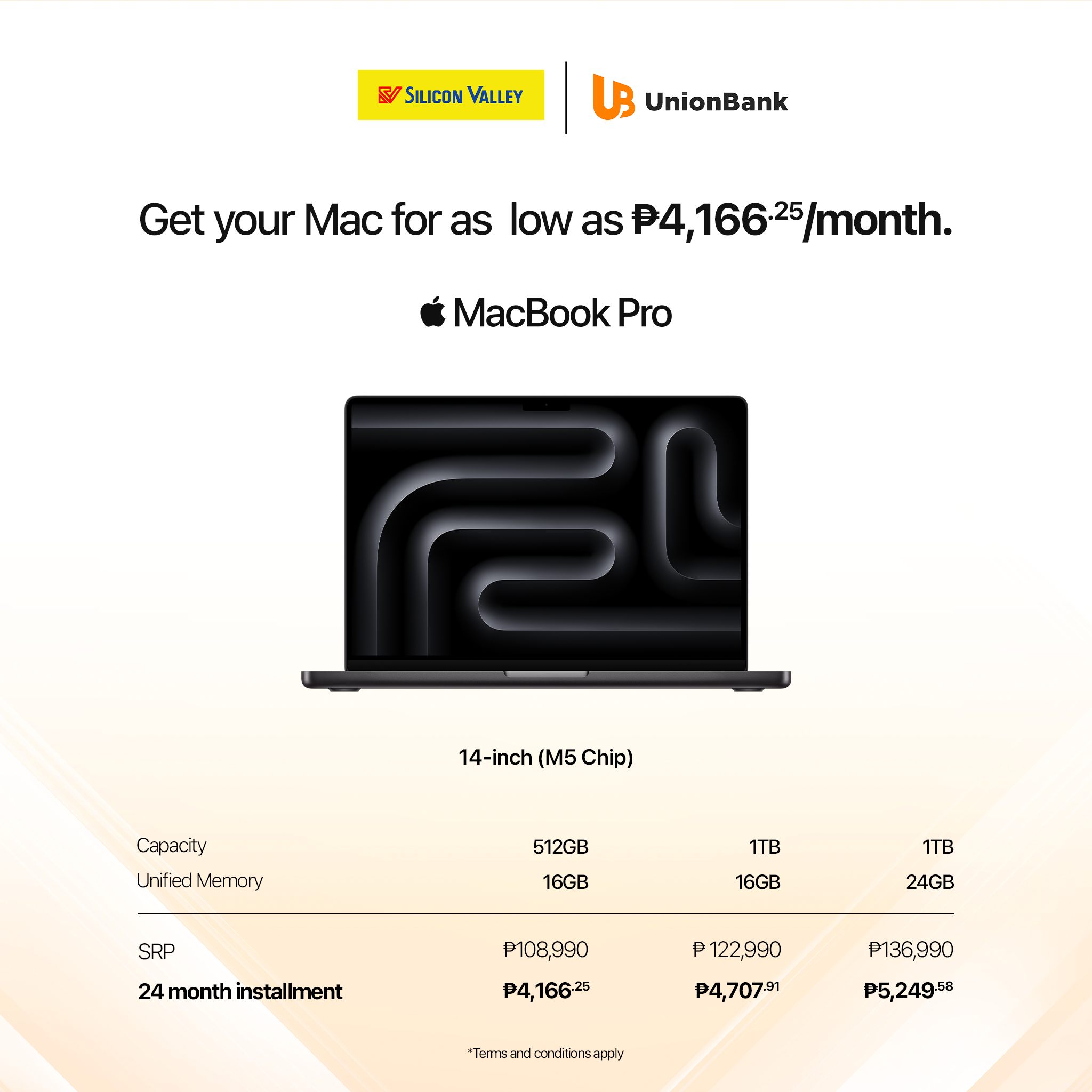 Save ₱9,000 and for only ₱4,166.25/mo. you