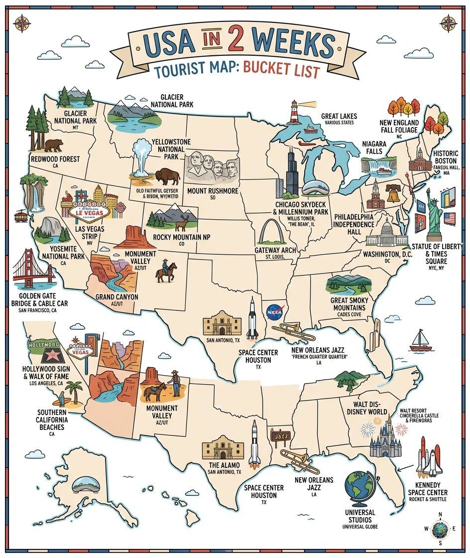 USA in 2 Weeks 🇺🇸✨ Dreaming of the ultimate American adventure