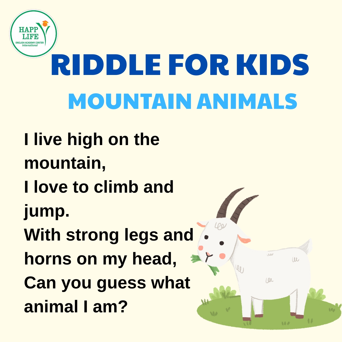 🦍🐒 RIDDLE FOR KIDS... - Trung tâm Anh ngữ Quốc Tế Happy Life | Facebook