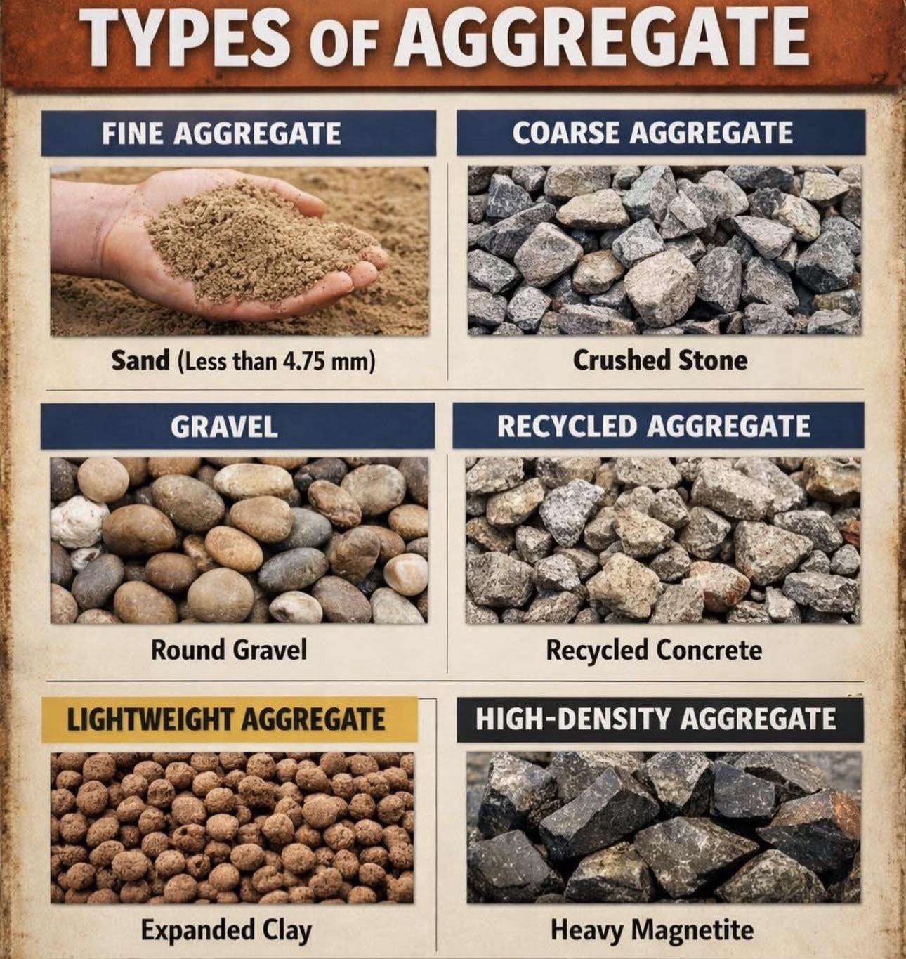 civil_concepts - Types of aggregates in construction #construction # ...