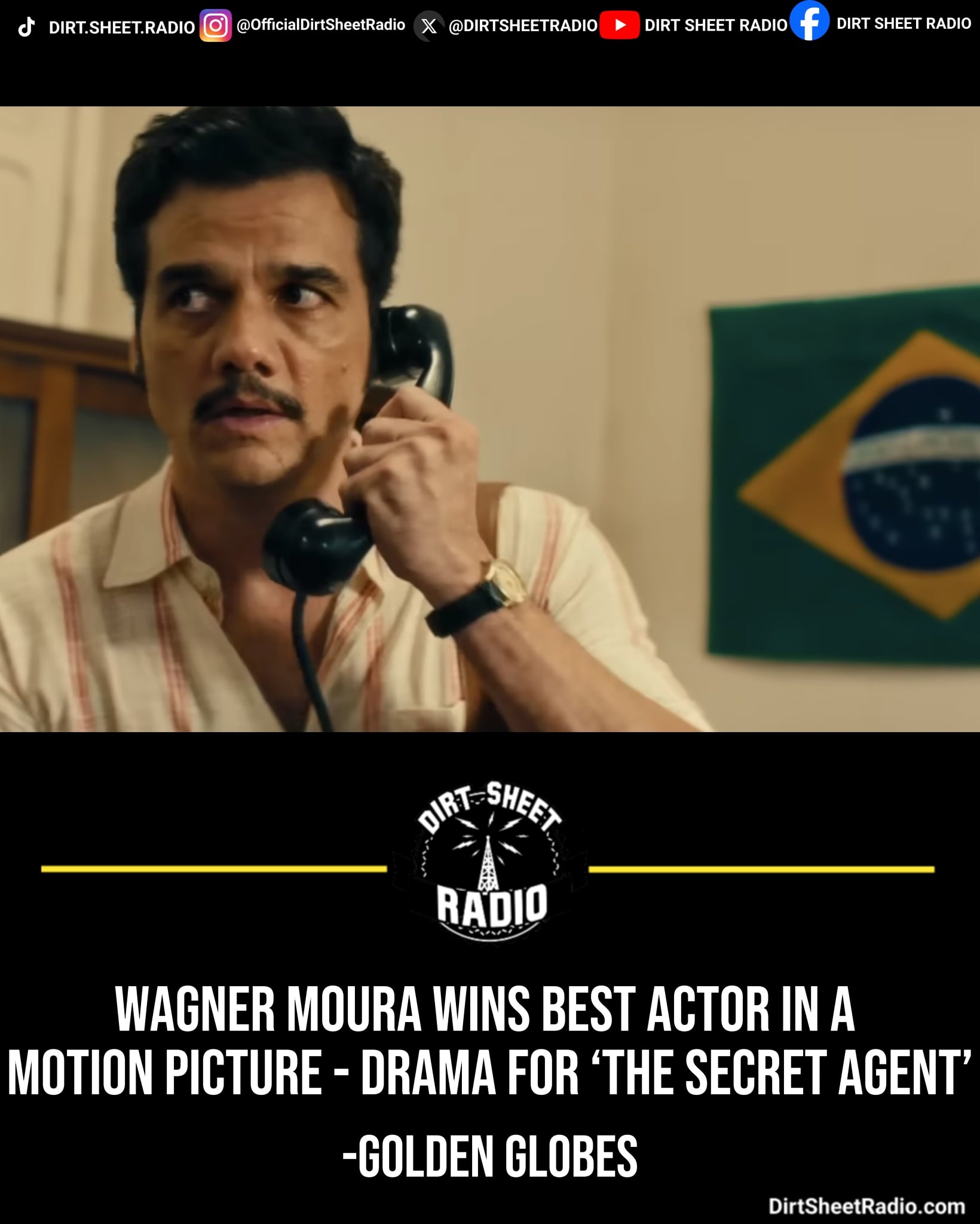 Dirt - Wagner Moura wins Best Actor in a Motion Picture: Drama at the # ...