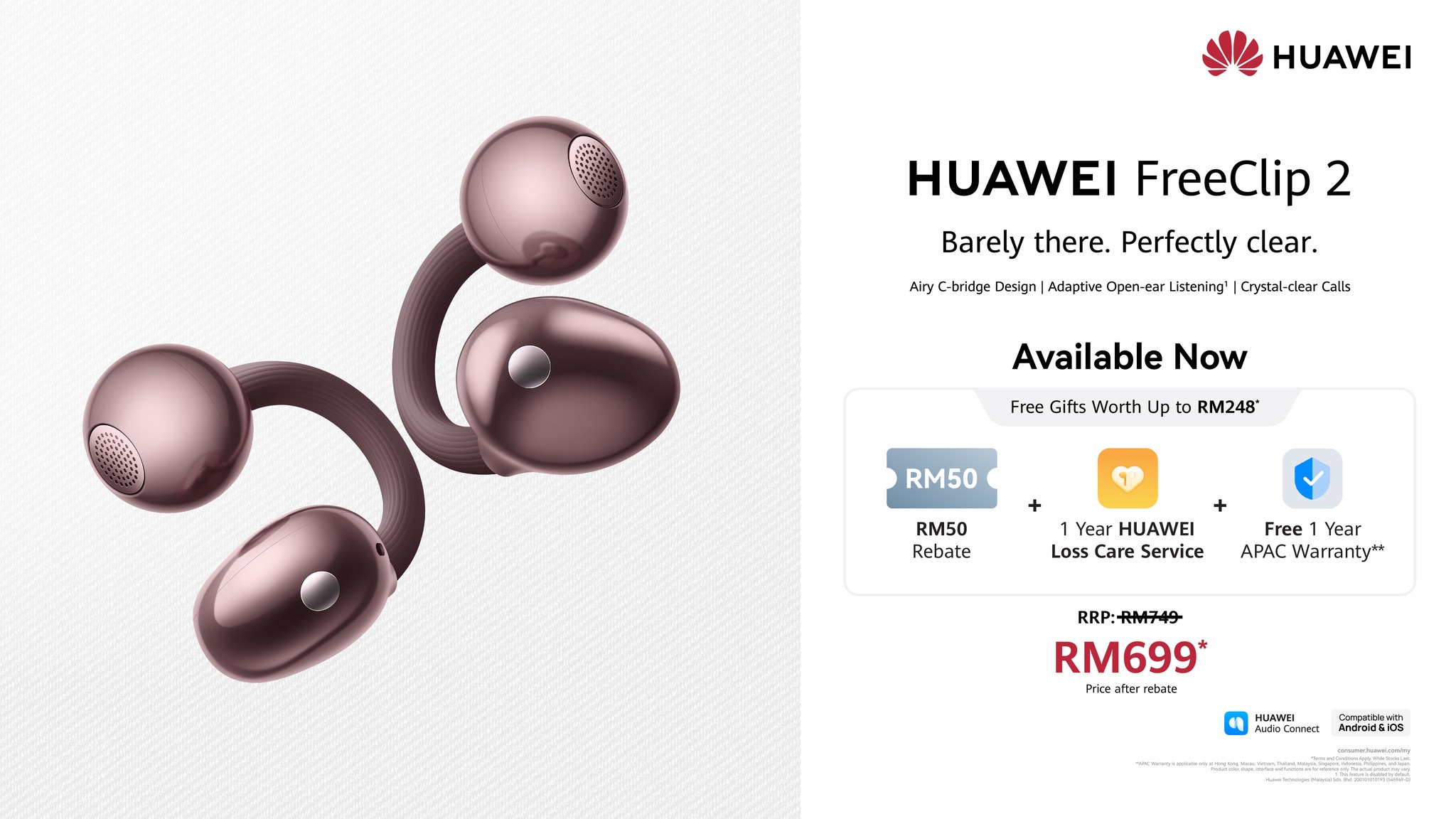 The HUAWEI FreeClip 2 in Berry Purple has arrived. Now available