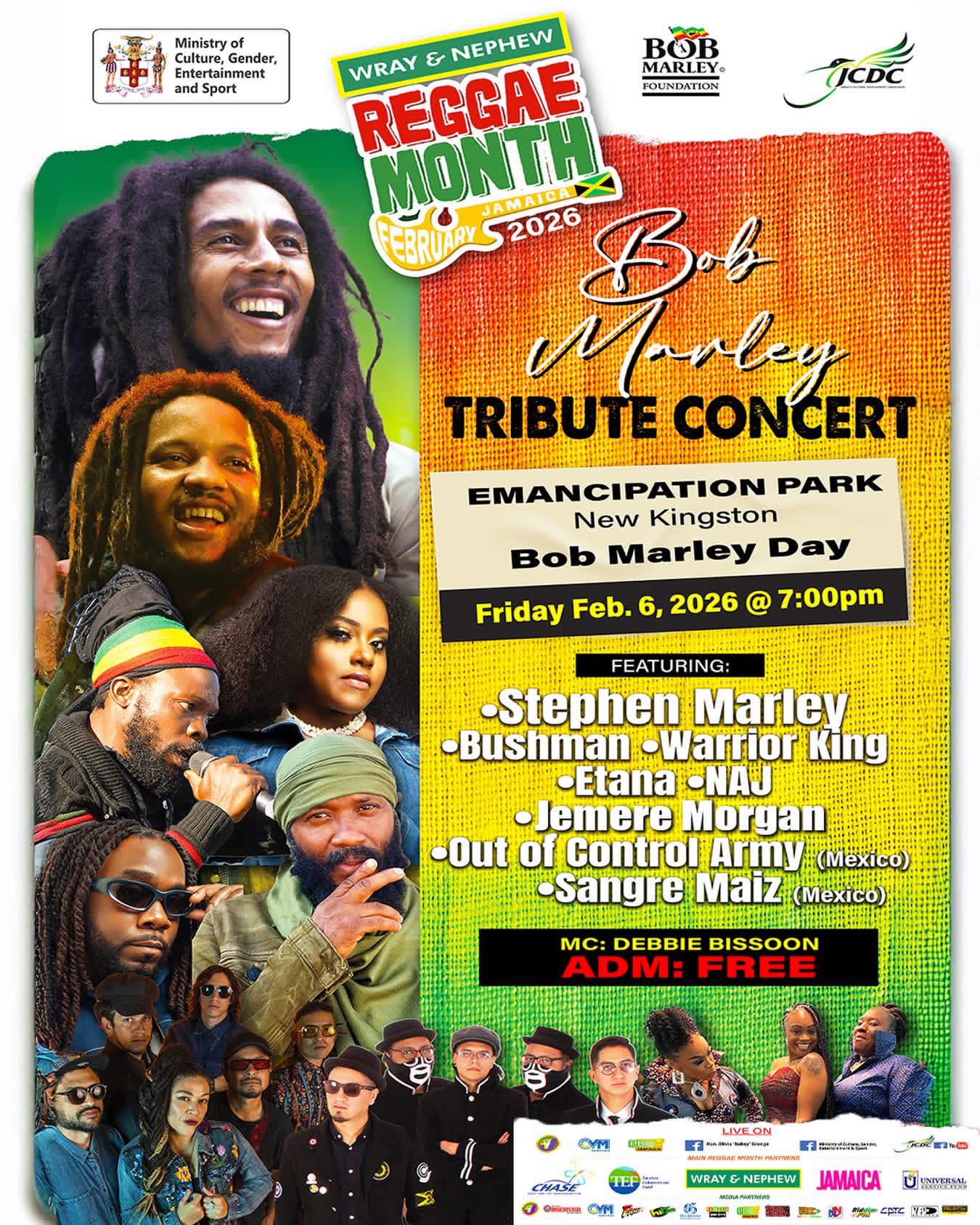 Come experience positive vibrations at the Bob Marley Concert on 