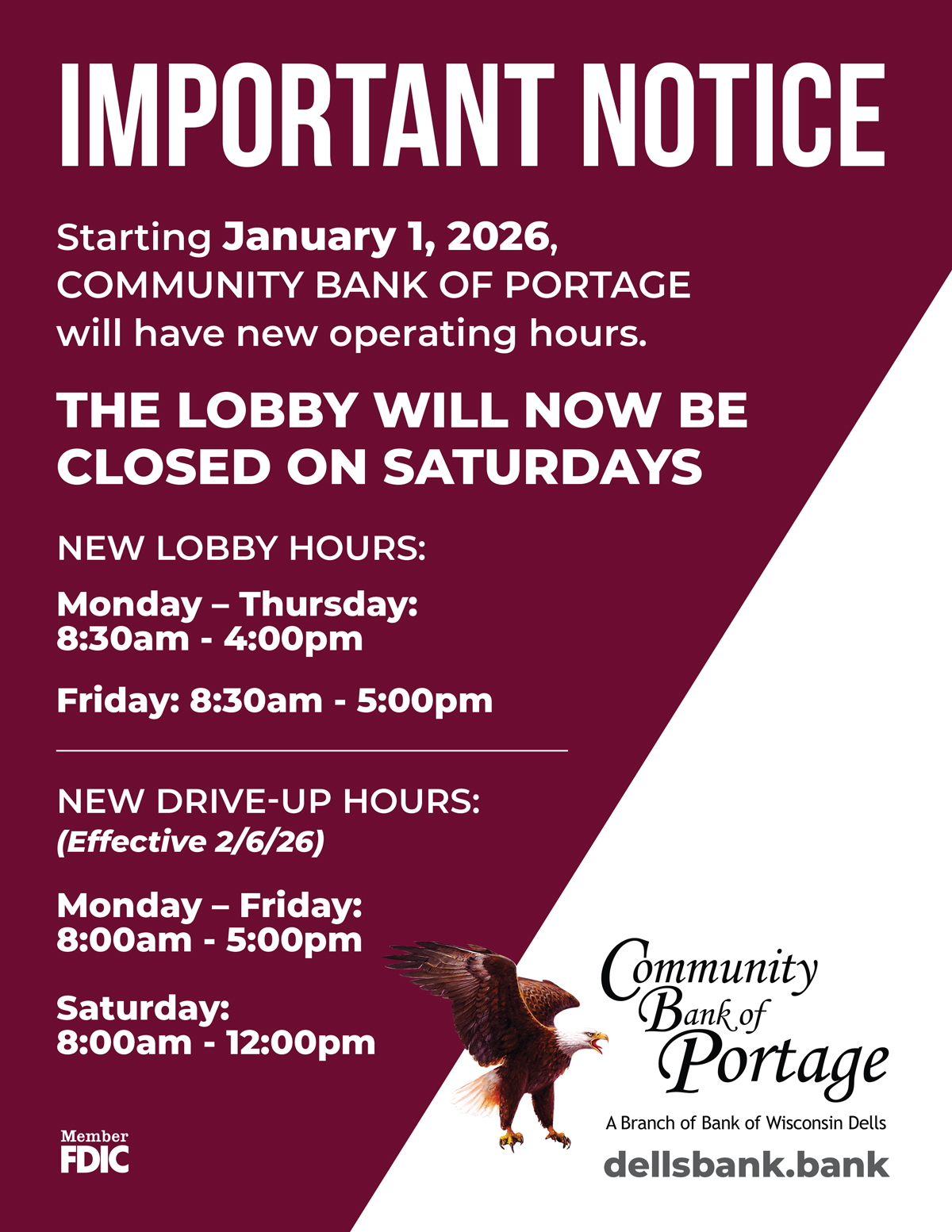 IMPORTANT NOTICE REMINDER:... - Bank of Wisconsin Dells | Facebook