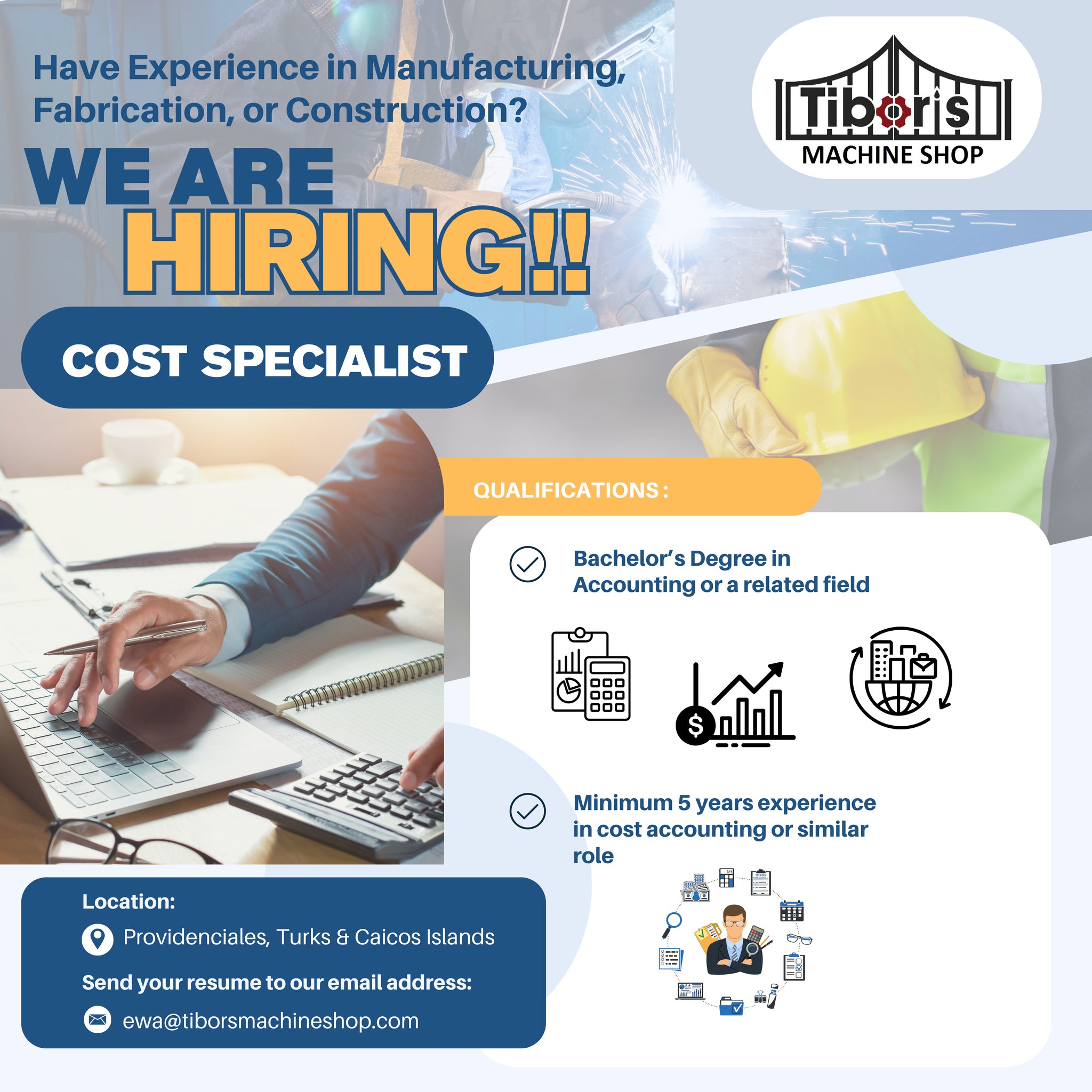 🚀 WE'RE HIRING! 🚀 🔹 Cost Specialist... - Tibor's Machine Shop | Facebook