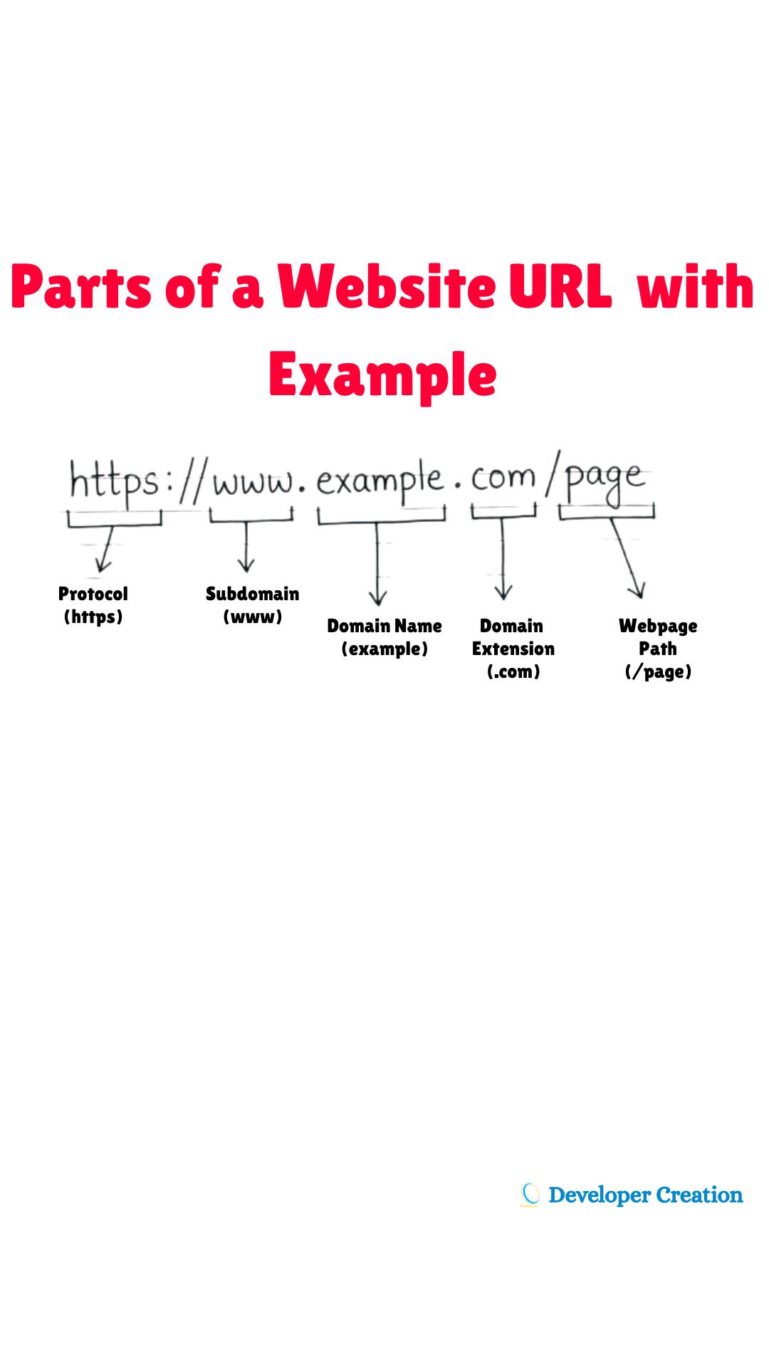 Parts of a Website URL Explained with... - Developer Creation | Facebook